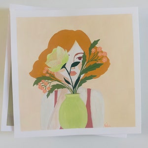 Original illustration, gouache on Canson paper, Behind the vase image 4