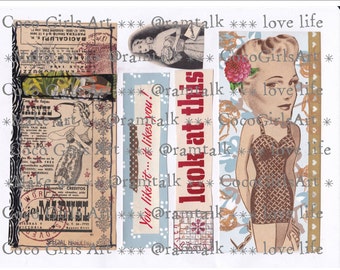 Art Journal Collage Sheet Vintage Dames