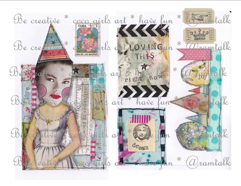 Art Journal Joy Printable Collage Sheet Etsy