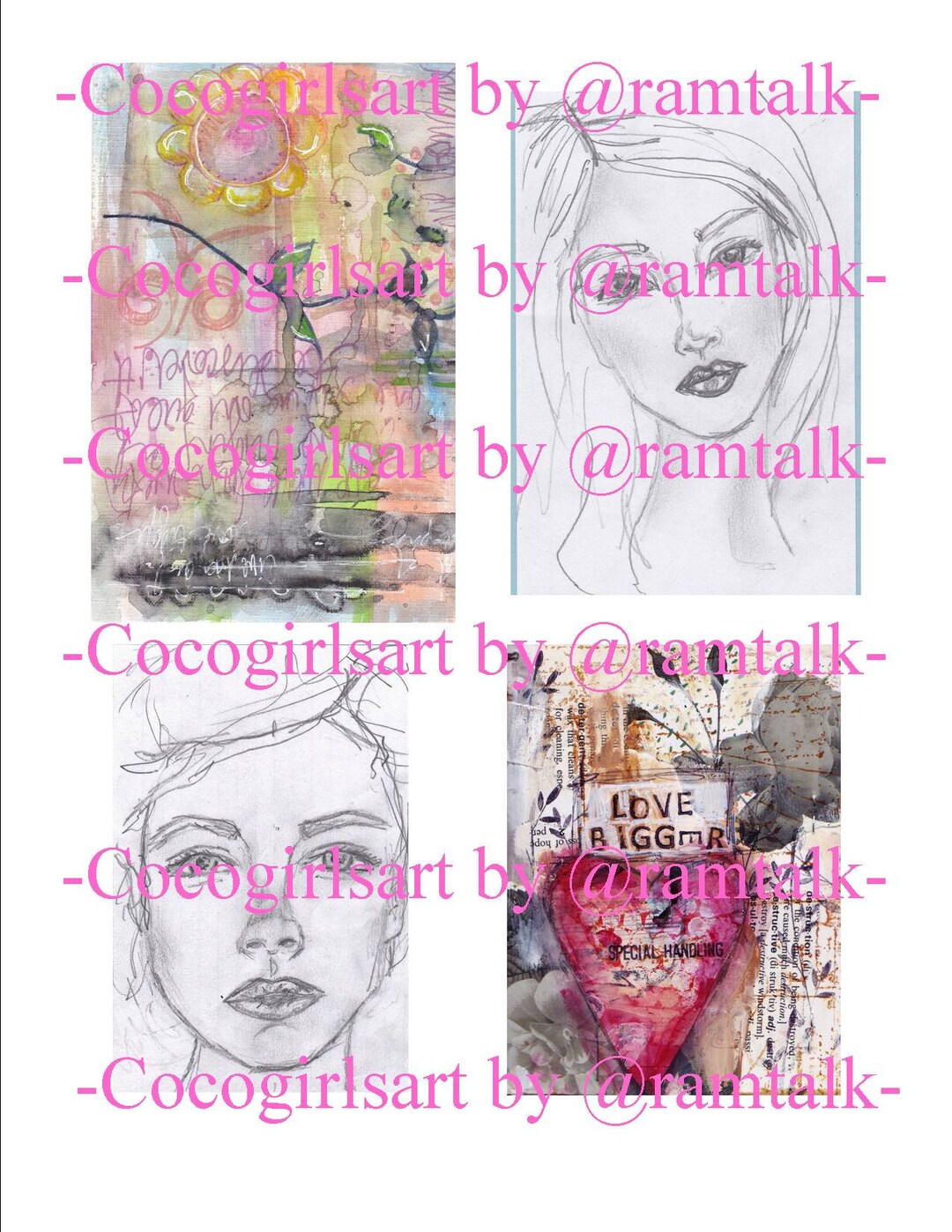 Easy Art Addons Art Journal Collage Sheet Etsy