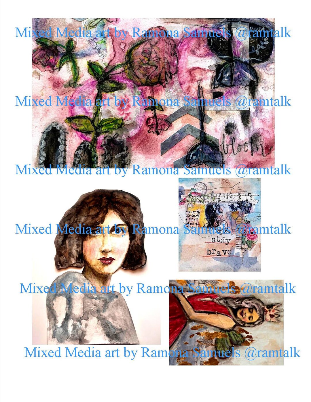 Artists Mixed Media Collage Sheet Etsy