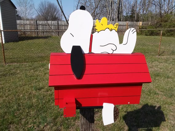 Handmade Wooden Snoopy S Doghouse Mailbox Etsy