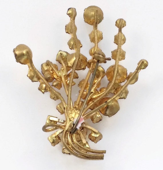 Austrian Spray Brooch Rhinestone 1930 Pin Hallmar… - image 2