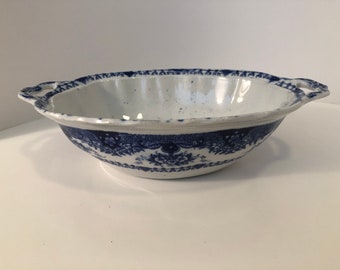 Antique Empire Works Blue Handled Bowl Stoke on Trent