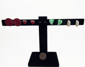 Earrings  4 Pairs, ONE Price !!  80's Mini Collection of Pierced Earrings in Varying Styles Hearts