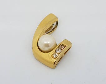 Pearl and Rhinestone Slide 1980s