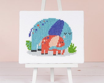 Edith the Elephant Junior Cross Stitch PDF Pattern (Digital Instant Download)