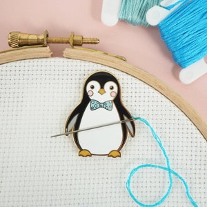 Penguin Magnetic Needle Minder for Cross Stitch image 1