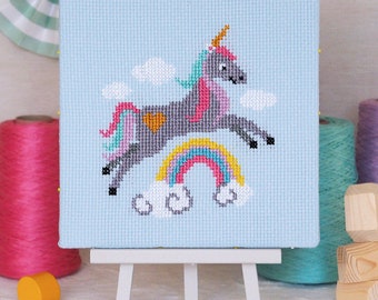 Sparkle Unicorn Junior Cross Stitch PDF Pattern (Digital Instant Download)