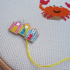 Beach Huts Magnetic Needle Minder for Cross Stitch, Sewing, Embroidery and Needlework image 3