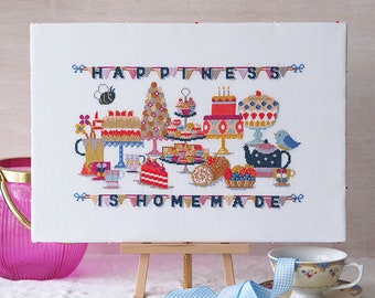 Happiness is Homemade Cross Stitch PDF Pattern (Digital Instant Download)