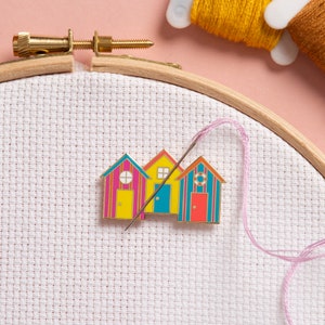 Beach Huts Magnetic Needle Minder for Cross Stitch, Sewing, Embroidery and Needlework image 1
