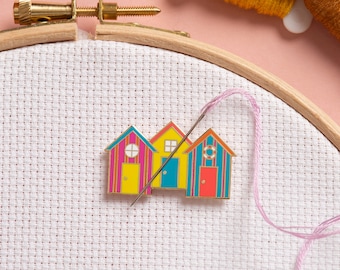 Beach Huts - Magnetic Needle Minder for Cross Stitch, Sewing, Embroidery and Needlework