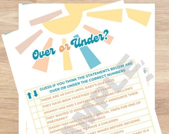 Here Comes the Son - Over or Under Baby Shower Game