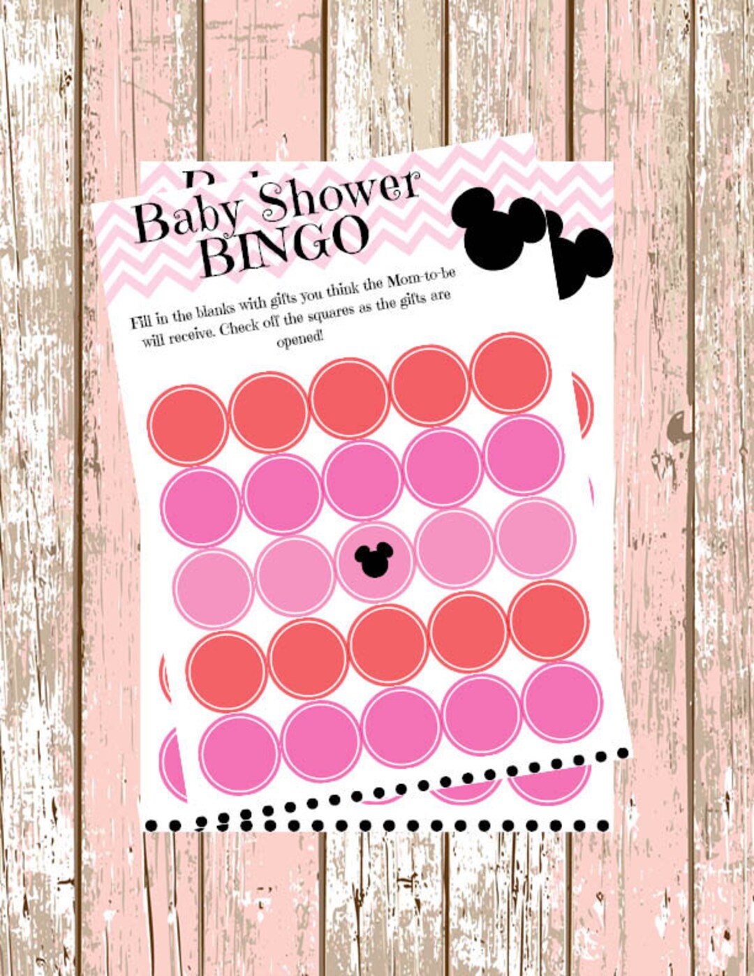 Baby Shower Bingo Printable Minnie Mouse - Etsy