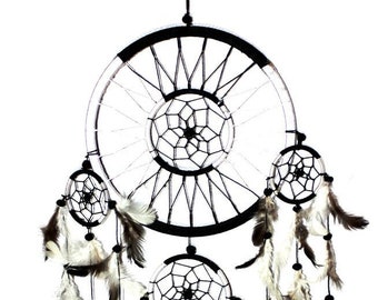 Indian Dreamcatcher Dreamcatcher Black White 22/60 cm. Black and White Indian Decoration