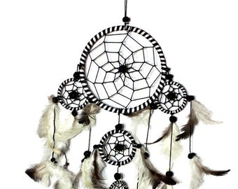 Dreamcatcher Zebra-Black-White, 11 cm. Ring twisted 40 cm. long