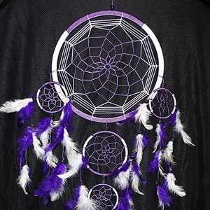 Dream catcher PURPLE-white Dreamcatcher very NOBLE twine 22/60 cm.