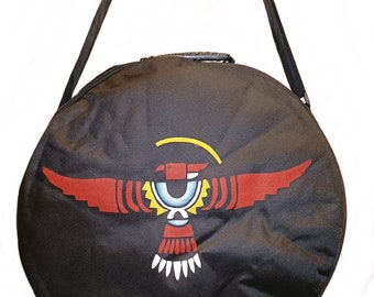 Shaman drum BAG for drum 50 cm. Shoulder bag hand-painted Kokopelli