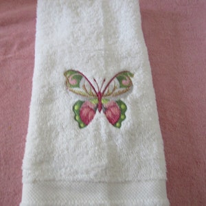 Watercolor butterfly hand towel, nature,