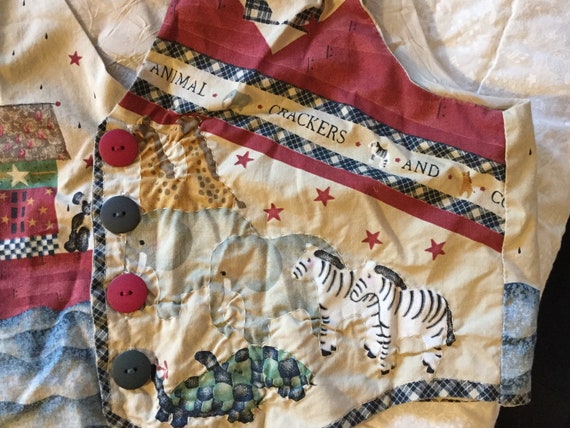 Vintage Homemade Noah’s Ark Vest, lined - image 3