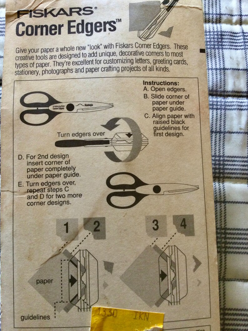 Vintage Fiskars Corner Edger Scissors Nostalgia Scrapbooking Crafts image 3