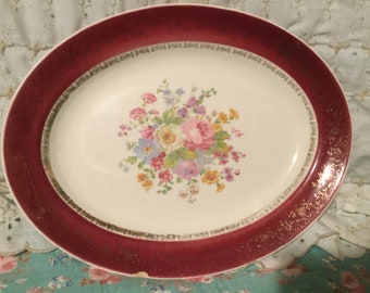 Vintage Oval Serving Platter Aristocrat by Salem made in USA