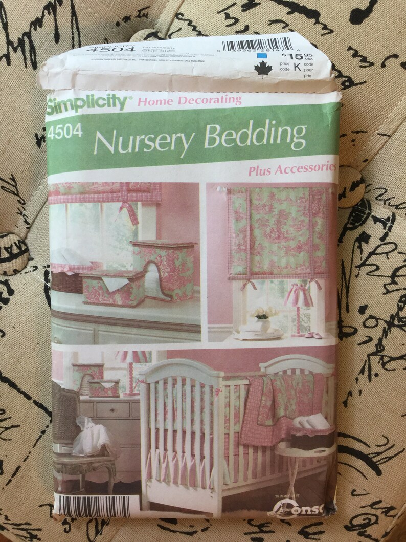 Simplicity Pattern 4504 Nursery Bedding Plus Accessories Etsy