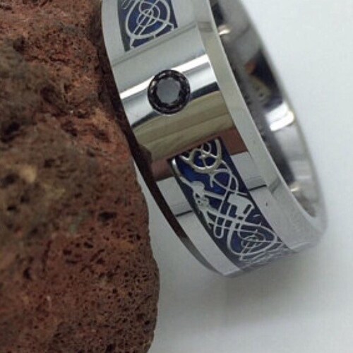 Men's wedding band, Mens wedding ring, Engagement band, Wedding band, Promise ring, shops Black Diamond ring