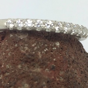 Diamond Half Eternity Wedding Band-Micro Pave Diamond Half Eternity Band,14 k White Gold,Bridesmaid gift,Mother&#39;s day gift