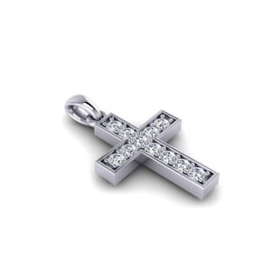 Diamond Cross, White gold diamond cross, White gold cross, Diamond cross, natural diamond, Gift for her, Gift for mom, Bridesmaid gift