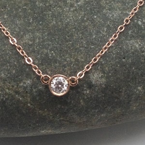 Diamant Halskette, Rose Gold Anhänger Halskette, Muttertag Verkauf, Zierliche Diamant Halskette, Anhänger, Gold Anhänger, Rose Gold Anhänger,