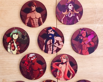 HADES Character Coasters 3.75 inch sexy art, set of 1, 4, or 6