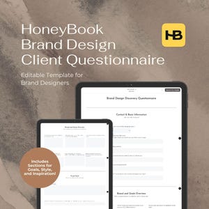 Honeybook Brand Design Client Questionnaire Template 27 Questions Etsy