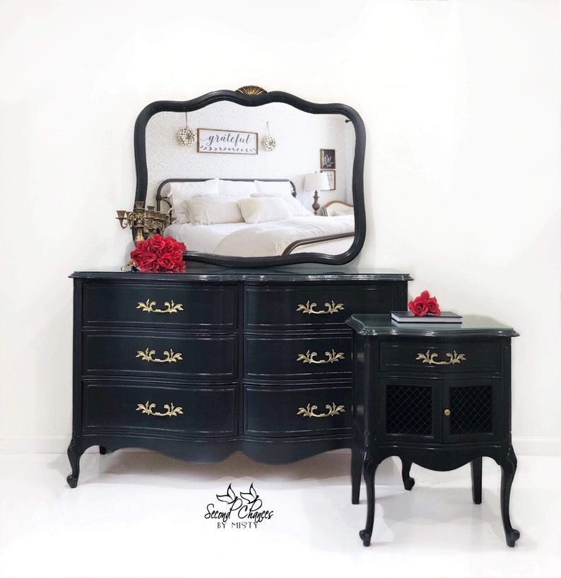 Bedroom Dresser And Nightstand French Provincial Style Etsy