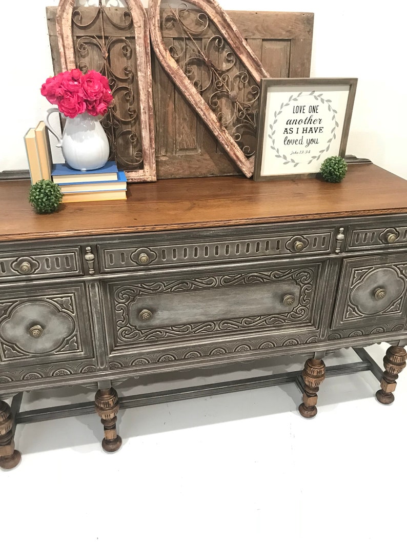 Jacobean Buffet / Sideboard / Dining Room Furniture / Media Etsy