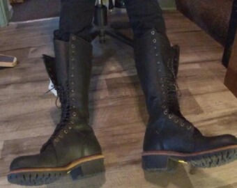 chippewa men's bay apache super logger boot