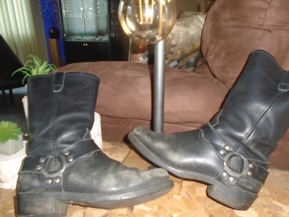 Men's TRASHED Harness Boots Motorcycle Boots GRUNG