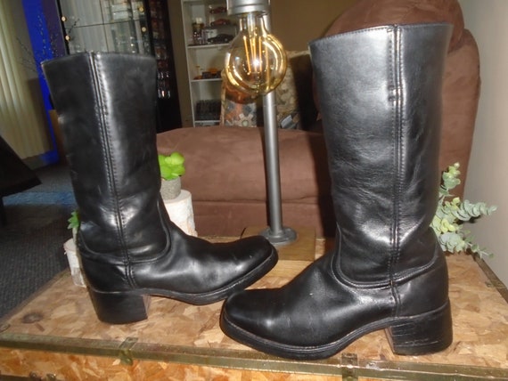 Vintage FRYE BLACK Lable Campus Boots Harness Moto