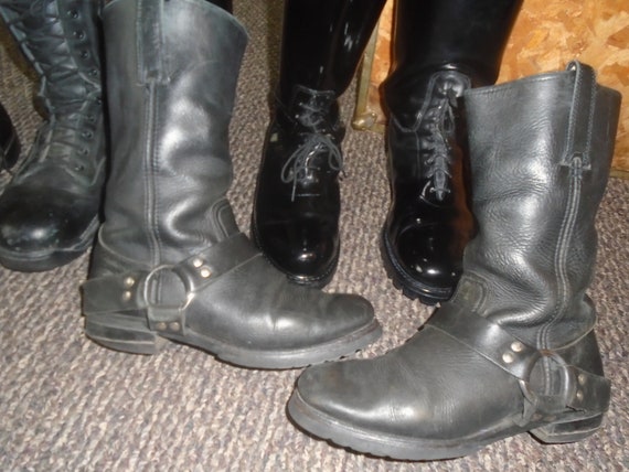 Men's TRASHED Frye Harness Boots Motorcycle Boots