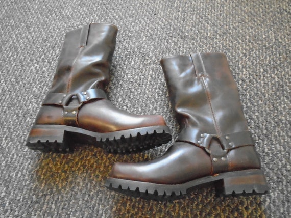 Frye ADDISON HARNESS LUG Harness Boots Frye 12r Ha
