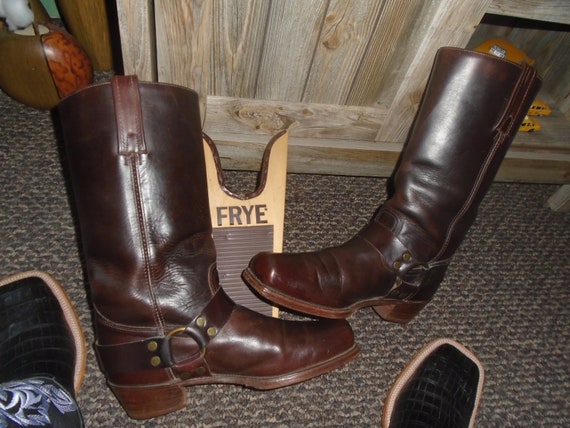 Vintage FRYE Harness Boots LEATHER SOLES and Heels