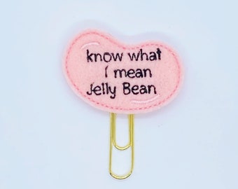 Planner Clip, Jelly Bean, Know What I Mean, Passion Planner, Happy Planner, Notebook Accessory, Bookmark