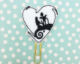 Planner Clip, Nightmare Before Christmas Clip, Jack & Sally Clip, Inspired Clip, Halloween Clip, Notebook Accessory, Bookmark Feltie