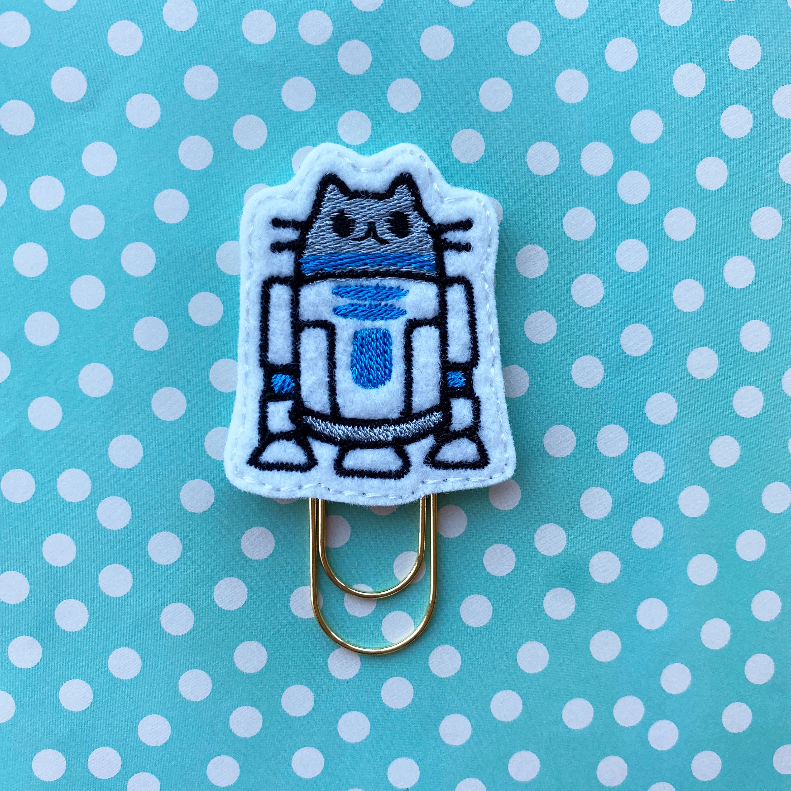 Planner Clip, Cat Droid Planner Clip, Kitty Droid Clip, Kitty