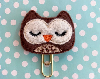 Planner Clip, Owl Clip, Owl, Animals, Woodland Creature, Bookmark Feltie, Organizer Accessory, Planner Accessory,