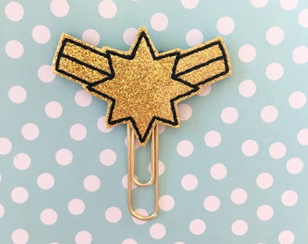 Planner Clip, Captain Belt Clip, Captain Planner Clip, Captain M, Organizer Accessory, Notebook Accessory, Bookmark Feltie, Erin Condren