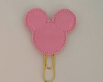 Planner Clip, Glitter Mouse, Mouse, Mouse Silhouette, Glitter Clip, Inspired Clip,Planner Accessory, Bookmark Feltie, Erin Condren