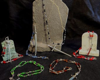 Beaded Sword Necklaces