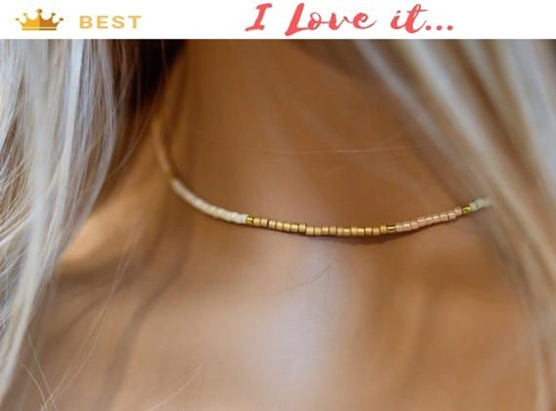 Beads Necklace For Woman Dainty Jewelry,Tiny Jewelry Beads Choker Boho Necklace Dainty Beads Necklace Miyuki Necklace Layered Necklace